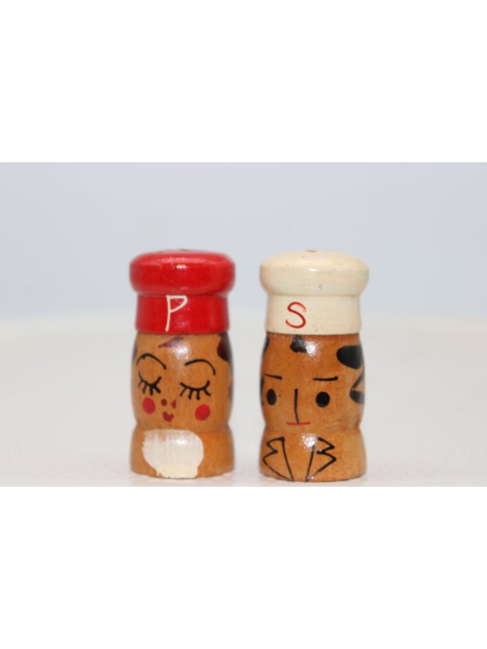 Salt & Pepper Shakers - Wooden Chefs Shakers